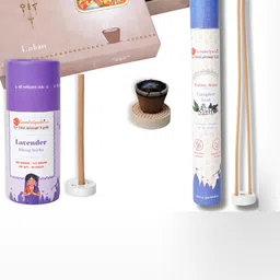 GaneshaSpeaks 55-Pcs Brown Loban Dhoop Cup & Lavender Dhoop Stick-image-61