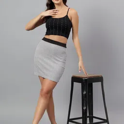 DIAZ Women Pack Of 2 Conversational Printed Shoulder Straps Cotton Crop Cami Tops image 3