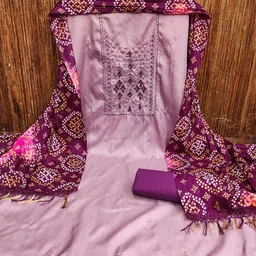 rangtulika ethnics Rangtulika Embroidered Thread Work Unstitched Dress Material-picture-45