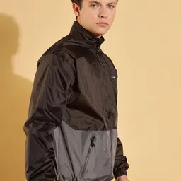 Dollar Men Mock Collar Colourblocked Casual Bomber Jacket image 3