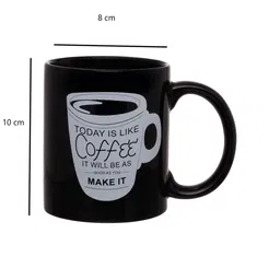 CLAY CRAFT Black & White 2-Piece Printed Ceramic Mugs Set image 4