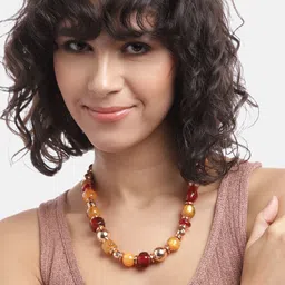 RICHEERA Rose Gold-Plated Artificial Beads Necklace image 2