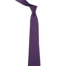 kavove KOVOVE Men Maroon & Blue Checked Broad Tie image 2