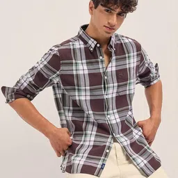 THE BEAR HOUSE Slim Fit Tartan Checks Pure Cotton Casual Shirt-picture-27