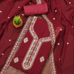 KALINI Embroidered Zari Unstitched Dress Material-picture-26