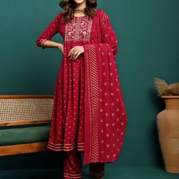 Sangria Printed Anarkali Kurta Set-picture-19
