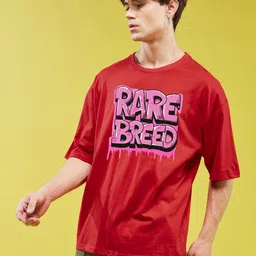 SMARTEES Men Typography Printed Round Neck Cotton Oversized T-shirt image 2