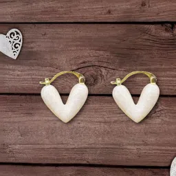 DIVASTRI Heart Shaped Half Hoop Earrings image 4