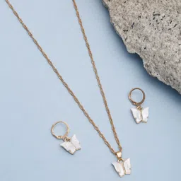 YouBella Gold-Plated Butterfly Shaped Jewellery Set-image-32