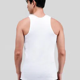 AMUL COMFY Men Pack Of 6 Solid Sleeveless Cotton Vest image 5
