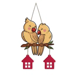 ArtVibes Beige & Red Printed Wooden Wall Hanging image 5