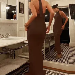 StyleCast x Revolte Women Solid Sleeveless Bodycon Maxi Dress image 3
