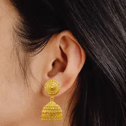 Jewelry Miguel Gold Plated Ghungroo beaded Dome Shaped Jhumkas-picture-53