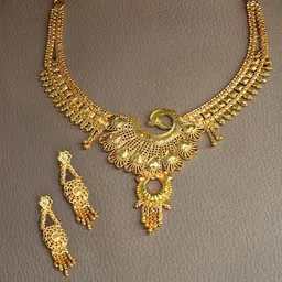 PRIVIU Gold-Plated Peacock Design Jewellery Set-picture-13
