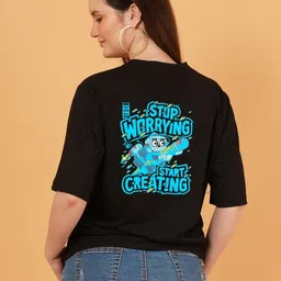 kintu parantu Women Pack Of 2 Typography Printed T-shirt image 4