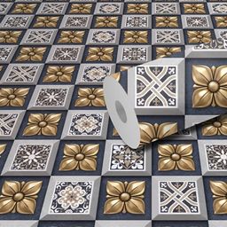 WallDaddy Brown & Grey 3D Printed Self Adhesive Wallpaper-picture-40