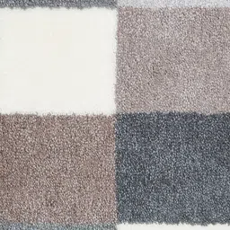 OBSESSIONS Grey & Brown Checked 1780 GSM Bona Bath Rug With Contour Rug image 4