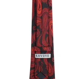 kavove KOVOVE Men Maroon & Orange Printed Broad Tie image 5