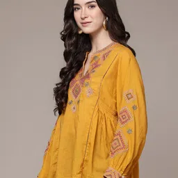 Ritu Kumar Embroidered Thread Work Pure Cotton Thread Work Kurti image 3