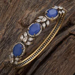 Kushal's Fashion Jewellery Lavender Victorian-Plated Party Zircon Studded Kada Bangle-picture-17