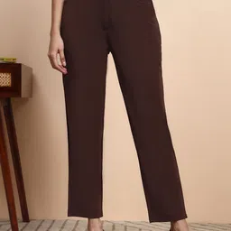 FITHUB Women High-Rise Wrinkle Free Trousers-picture-28