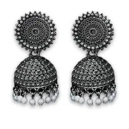 PALAK SAXENA Ghungroo Beaded Dome Shaped Jhumkas image 4