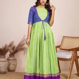 Tasarika Printed Round Neck Maxi Ethnic Dress-picture-26