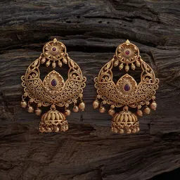 Kushal's Fashion Jewellery Gold-Plated Circular Chandbalis Earrings-picture-52