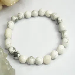 Love Rocks Unisex Howlite Crystals Beaded Elasticated Bracelet-picture-23