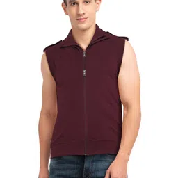 Black Collection Solid Turtle Neck Double Zipper Sleeveless Slim Fit T-Shirt-picture-12