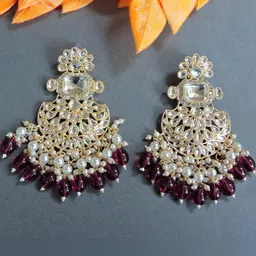 VATSALYA creation Gold-Plated Alloy Earrings image 2