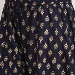 GRACIT Women Pack Of 2 Red & Navy Blue Printed Flared Knitted Ethnic Palazzos image 4