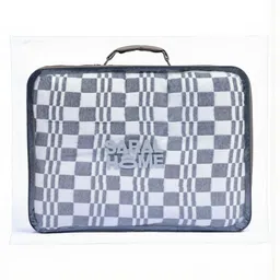 Saral Home Blue & White Checked Cotton 400 GSM Mild Winter Quilt image 2