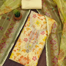 Maroosh Embellished Organza Unstitched Dress Material image 1