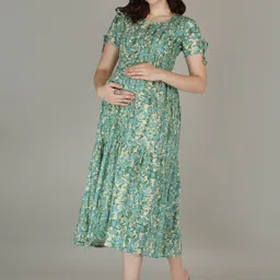 SupBir Women Printed Maternity Anarkali Kurta image 4