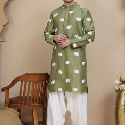 Jompers Men Animal Embroidered Kurta with Salwar-picture-23