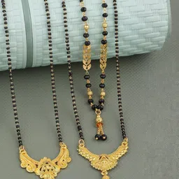 Bhanu diam Gold-Plated Brass Mangalsutra-picture-12