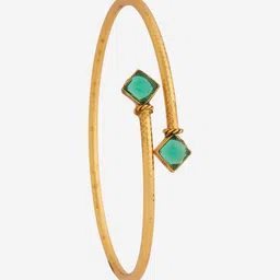 Kushal's Fashion Jewellery Gold-Plated Stone Studded Antique Kada Bracelet image 3