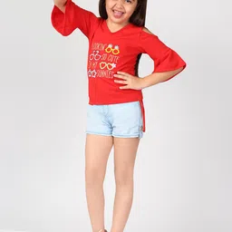 Naughty Ninos Girls Embroidered Cotton Denim Top With Shorts Clothing Set-picture-20