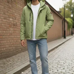 HERE&NOW Men Hooded Solid Padded Jacket-picture-18