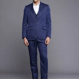 Raymond Contemporary Fit Self Design Textured Single-Breasted Three-Piece Formal Suit-picture-16