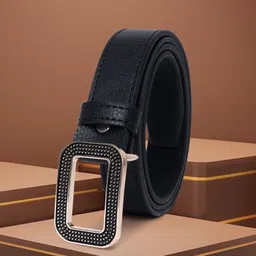 Women Formal Black Artificial Leather Belt-image-31