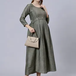 MORDEN MUSE Women Paisley Embroidered Thread Work Summer Sheers Maternity Kurta-picture-16