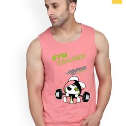 SLOWLORIS Pack Of 2 Graphic Printed Scoop Neck Bio-Wash Gym Vests-picture-25