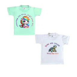 Cute Pals Kids-Unisex Pack Of 2 Multicoloured Cotton Tshirts-picture-53