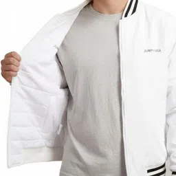 JUMP USA Men Brand Logo Lightweight Bomber Jacket image 3