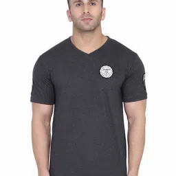 Blisstone V-Neck New Basics Cotton Applique Slim Fit T-shirt-picture-29