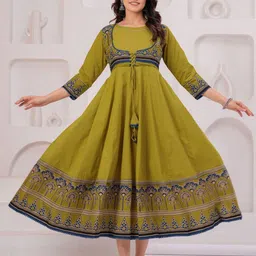 KALINI Floral Printed Mirror Work White Romance Anarkali Kurta-picture-16