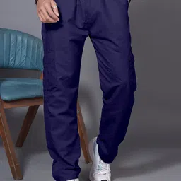 WINSUNITY Men Relaxed Regular Fit Mid-Rise Cargo Trousers-picture-26