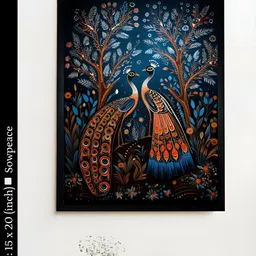 SOWPEACE Blue & Orange 1 Piece Canvas Birds and Animals Wall Paintings-picture-38